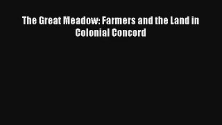 [PDF Download] The Great Meadow: Farmers and the Land in Colonial Concord [Read] Online