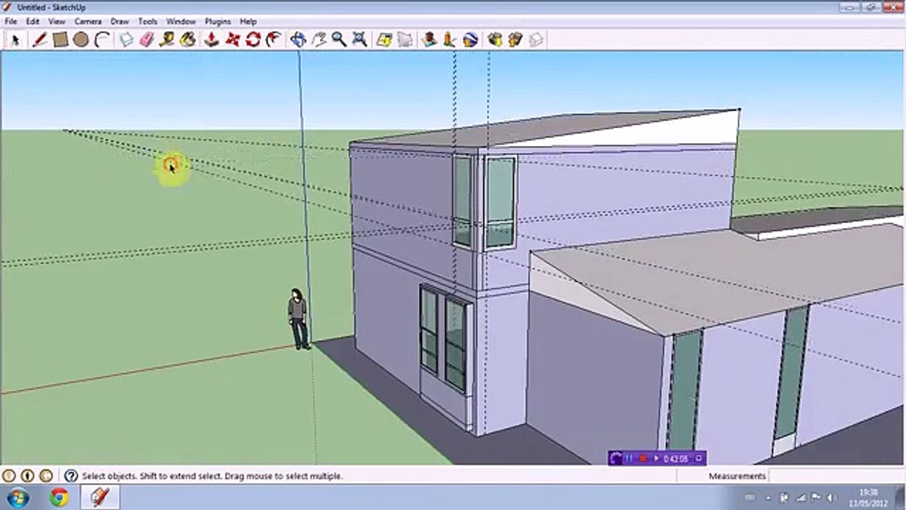 Sketchup Tutorial - How to design a modern house‬ -architecturepk.com