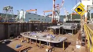timelapse video of building giant ship