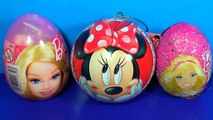 3 surprise eggs! Unboxing Disney MINNIE MOUSE Barbie eggs surprise For Kids For BABY mymil