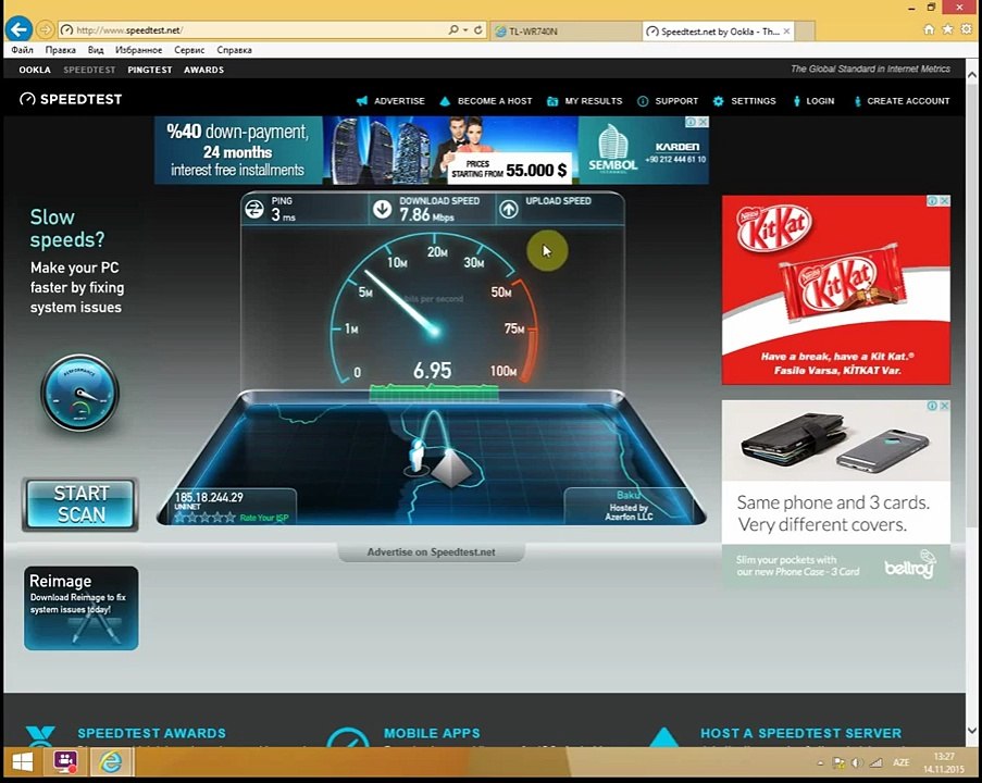 Internet sürətini paylaşdırmaq...