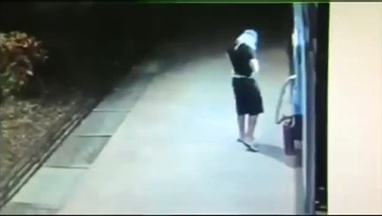 Thief's plan to blow up an ATM backfires as he's knocked off his feet by the blast