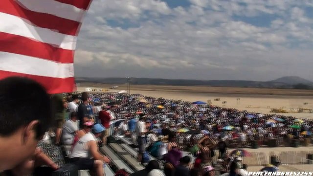 2010 MCAS Miramar Air Show U.S.A.F. Heritage Flight with F 16 Afterburner Take off