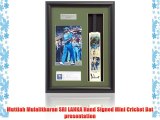 Muttiah Mulalitharan SRI LANKA Hand Signed Mini Cricket Bat presentation