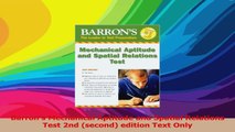 Barrons Mechanical Aptitude and Spatial Relations Test 2nd second edition Text Only Download