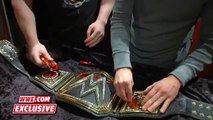 Sheamus' sideplates are installed on the WWE World Heavyweight Championship- Nov. 30, 2015