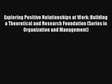 Exploring Positive Relationships at Work: Building a Theoretical and Research Foundation (Series