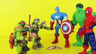 Superheroes Mashers Ninja Turtles Captain America Spiderman Wolverine Hulk TMNT Michelange