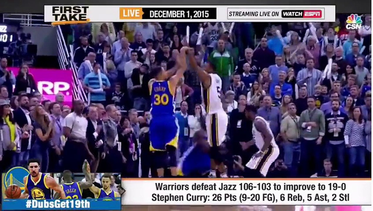 ESPN First Take - Stephen Curry Helps Unbeaten Warriors Hold Off Jazz
