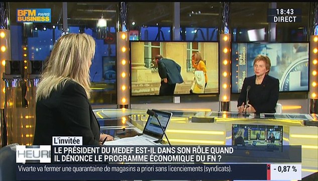 Le programme économique du Front national serait ruineux pour la France et nos entreprises , Laurence Parisot - 01/12