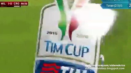 1-0 Luiz Adriano Goal - AC Milan v. Crotone - Coppa Italia 01.12.2015 HD
