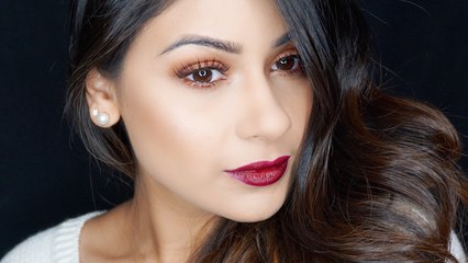 Warm-toned Eyes with a Vampy Lip