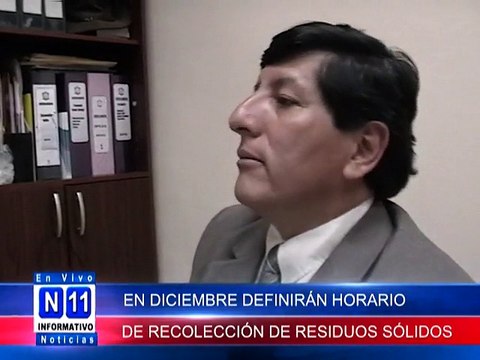 N11 EN DICIEMBRE DEFINIRAN HORARIO DE CIRCULACION DE LAS COMPACTADORAS PARA LA RECOLECCIOJN DE RESIDUOS SOLIDOS