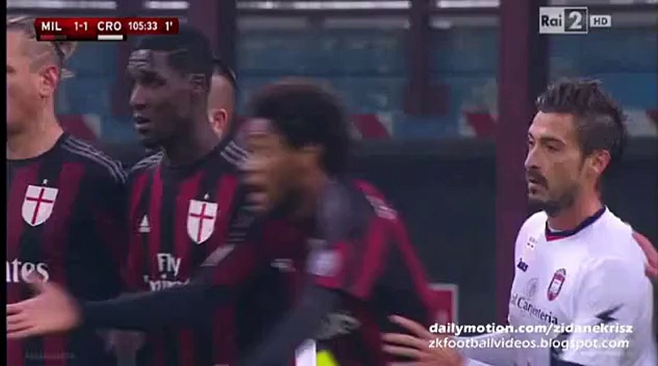2-1 Giacomo Bonaventura Amazing Free-Kick Goal - AC Milan v. Crotone - Coppa Italia 01.12.2015 HD