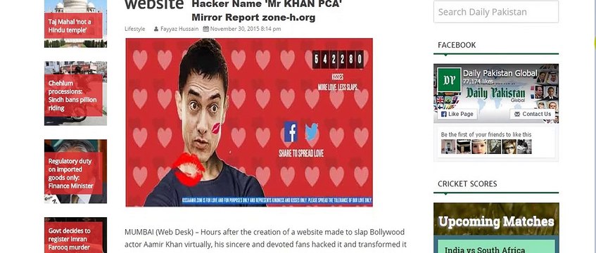 slapaamir.com web site hack by pakistani hacker