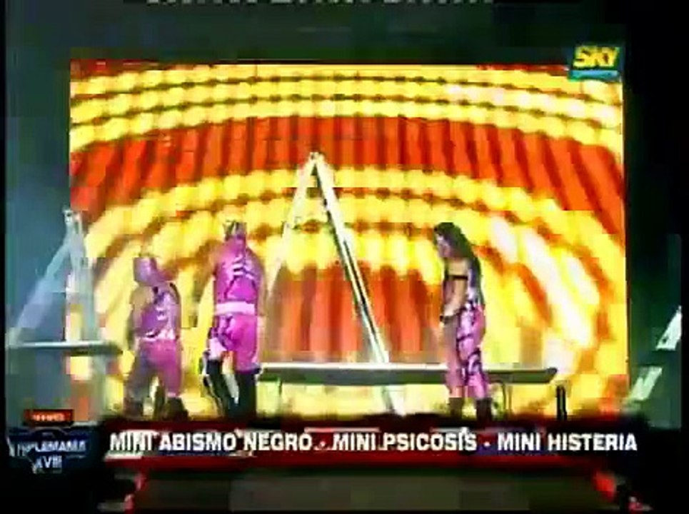 01 AAA World Mini's Title Eight Way Tables, Ladders And Chairs Match