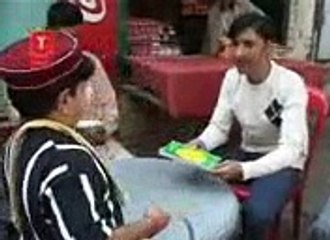 Man trying to ride on riksha