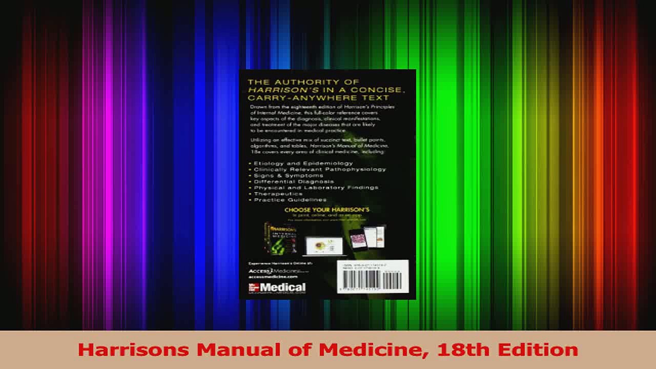 Harrisons Manual of Medicine 18th Edition Download