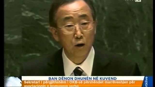 SEKRETARI I PERGJITHSHEM I OKB BAN KI MOON DENON DHUNEN NE PARLAMENTIN E KOSOVES LAJM