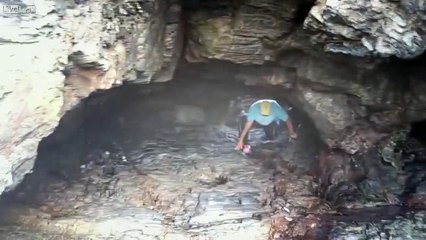 Il Réveille des milliers d'Insectes en explorant cette Grotte