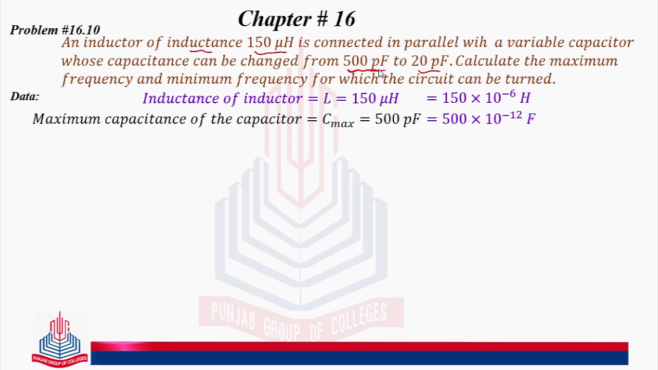Problem No 16.10 : An Inductor of Inductance 150 ........