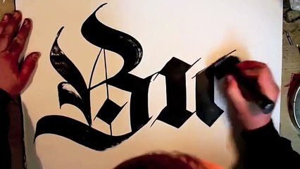 Travail calligraphique par Sebastian Lester