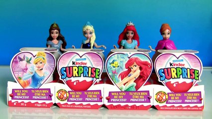 Disney Princess Surprise Kinder Eggs Disney Frozen Anna Elsa Mermaid Ariel and Belle