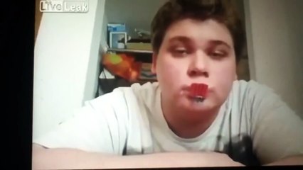 BIGGEST IDIOT TAPES FIRECRACKERS TO LIPS!!!