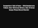[PDF Download] Songwriters' Hall of Fame -- 30th Anniversary Tribute: Over 100 Great Writers