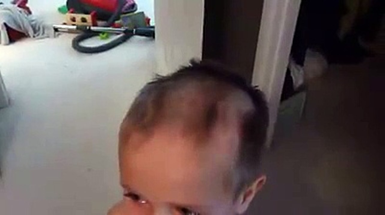 Kid gives himself a bad haircut