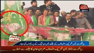 PML-N flags in front of Imran Khan