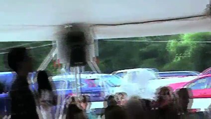 Cody Slaughter makes introductions at the tent Elvis Week 2015 Tammy