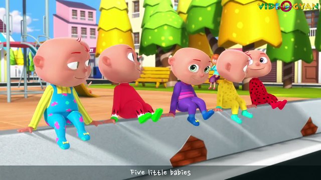 Five Little Babies Sitting On A Wall | Videogyan 3D Rhymes | Nursery Rhymes & Kids Songs