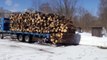 Fast unloading of wood