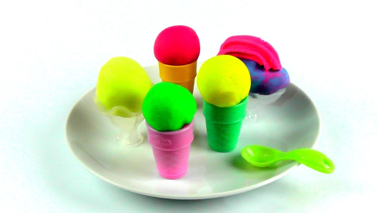 Play Doh Ice Cream Surprise Eggs Disney Toys in Waffles