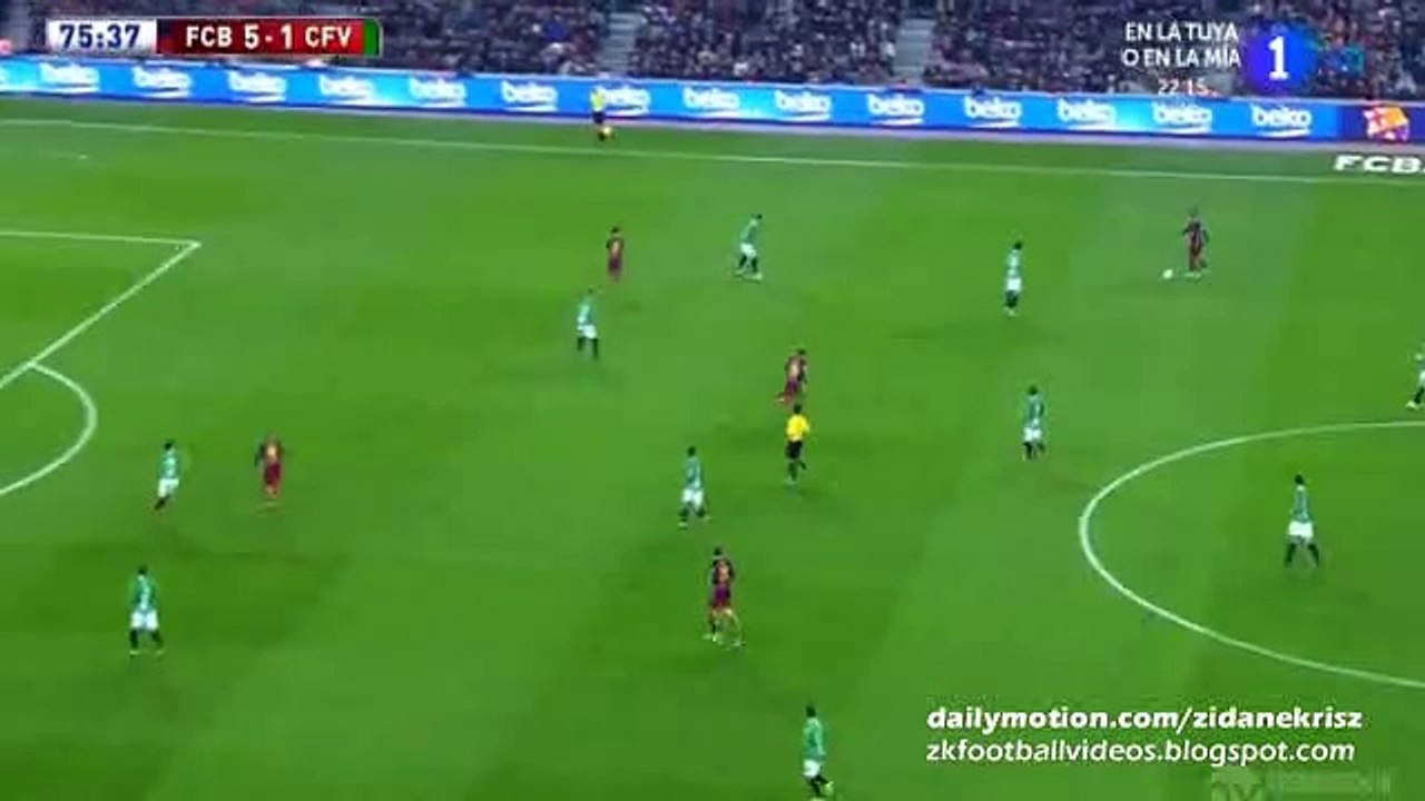 Munir El Haddadi 6-1 Second Goal, Sandro Fantastic Backheel Assist - FC Barcelona v. Villanovense 02.12.2015 HD