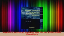 Read  Applied Functional Analysis and Partial Differential Equations Ebook Free