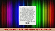 PDF Download  Milk Matters Infant feeding  immune disorder PDF Online
