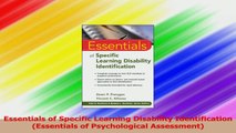 Essentials of Specific Learning Disability Identification Essentials of Psychological Read Online