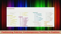 Read  Fashioning Fabrics Contemporary Textiles in Fashion PDF Free