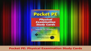 PDF Download  Pocket PE Physical Examination Study Cards Download Full Ebook