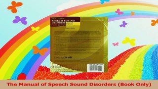 The Manual of Speech Sound Disorders Book Only Read Online