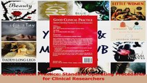 PDF Download  Good Clinical Practice Standard Operating Procedures for Clinical Researchers Download Full Ebook