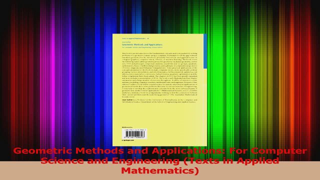 Download Geometric Methods and Applications For Computer Science and Engineering Texts in Applied Ebook Free