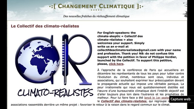 COP21 : les climato-sceptiques toujours mobilisés (Planète Environnement)