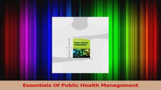 PDF Download  Essentials Of Public Health Management PDF Online