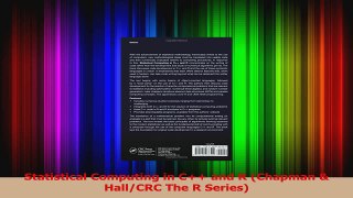 Download  Statistical Computing in C and R Chapman  HallCRC The R Series PDF Free