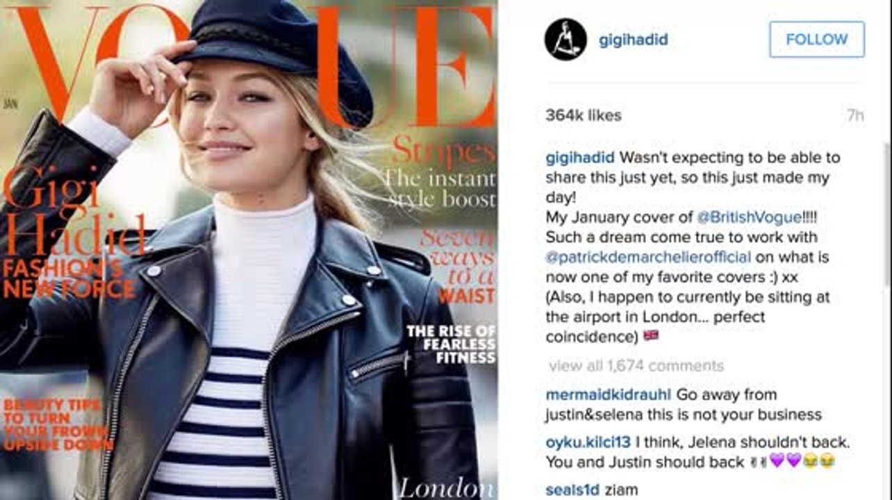 Gigi hadid ist vogue uk's januar cover girl