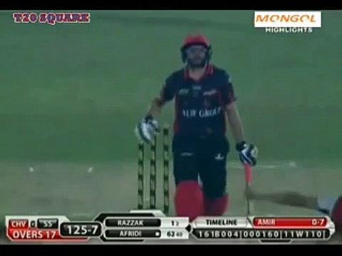 Mohammad Amir absolute JAFFER to Shahid Afridi CLEAN BOWLED!! BPL T20 2015