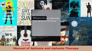 PDF Download  Manual of Aphasia and Aphasia Therapy PDF Full Ebook